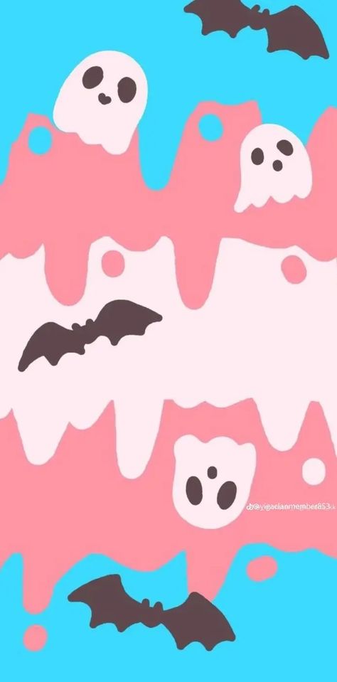 This is a transgender pride flag it's sky blue baby powder pink and white and it has ghost and cute little bats flying around over the top for spooky season. I'm proud of you if no one has told you that today. Lgbtq Iphone Wallpaper, Trans Halloween Flag, Spooky Pride Wallpaper, Lgbtq Halloween Wallpaper, Halloween Pride Flag Wallpaper, Queer Flag Wallpaper Subtle, Cute Trans Wallpaper, Secret Pride Wallpaper, Trans Phone Wallpaper