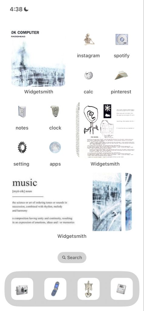 Radiohead Iphone Layout, Radiohead Homescreen, Radiohead Wallpaper, Radiohead Poster, Phone Edit, Ios Themes, Iphone Widgets, Phone Customization, Ok Computer