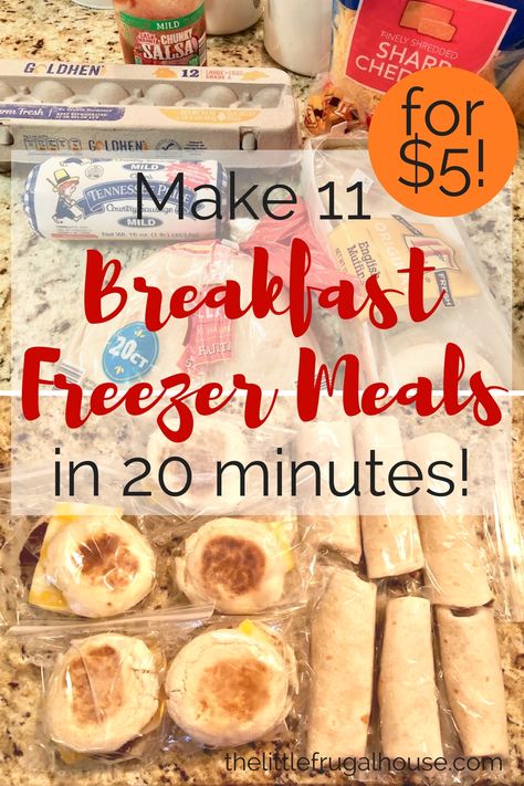 Breakfast Freezer Cooking Breakfast Freezer Meals, Freezer Breakfast Meals, Breakfast Crockpot, Cheap Breakfast, Freezer Dinners, Making Breakfast, Freezer Friendly Meals, Freezable Meals, Freezer Meal Planning