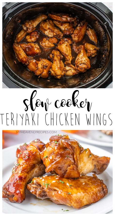 How To Cook Chicken Wings In Crockpot, Slow Cooker Teriyaki Chicken Wings, Garlic Teriyaki Chicken Wings, Healthy Crockpot Chicken Wings, Wings Slow Cooker Recipe, Crockpot Recipes Wings, Dessert In The Crockpot, Chicken Wingettes Crockpot, Crockpot Teriyaki Chicken Wings