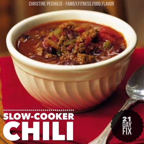 Family. Fitness. Food. Flavor. : Classic Crockpot Chili - 21 Day Fix Venison Chilli, 21 Day Fix Chili, Venison Chili Recipe, Venison Chili, Crockpot Chili, Paleo Crockpot, Chilli Recipes, 21 Day Fix Meals, Venison Recipes