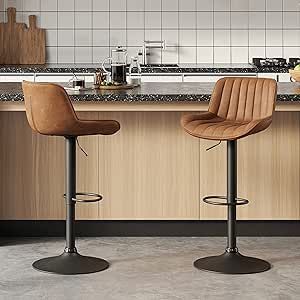 Modern Counter Stools, Bar Height Stools, Stools With Backs, Leather Bar Stools, Adjustable Bar Stools, Leather Bar, Counter Height Bar Stools, Bar Chair, Modern Bar Stools