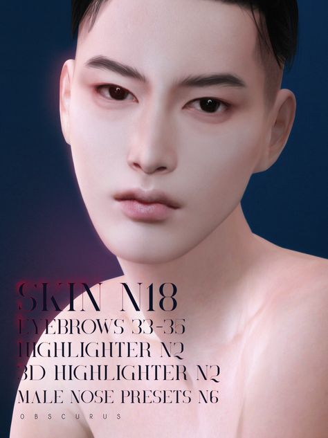 male asian skin! and more cc | obscurus-sims on Patreon Sims 4 Asian Makeup, Male Nose, Sims 4 Curly Hair, Sims 4 Hair Male, Sims 4 Cc Eyes, The Sims 4 Skin, Asian Skin, Sims 4 Anime, Sims 4 Cc Makeup