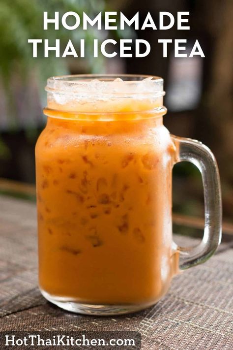 How to Make Thai Iced Tea Like in Thailand Thai Tea Recipes, Thai Iced Tea, Thai Spices, Iced Tea Recipe, Thai Milk Tea, Milk Tea Recipes, Iced Tea Recipes, Tea Diy, Thai Tea