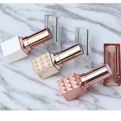 Rose Gold Lipstick, Lipstick Container, Gold Lipstick, Lipstick Tube, Lip Cosmetics, Lip Balm Tubes, Cosmetic Containers, Juice Bottles, Bottle Sizes