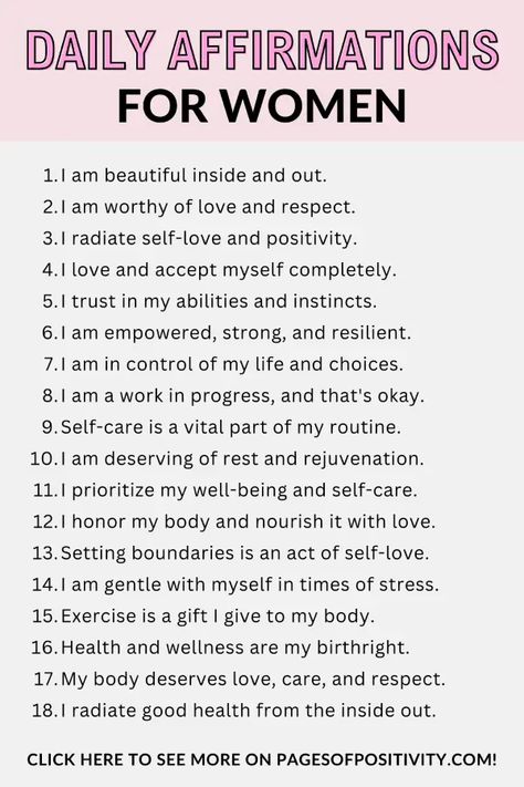 200 Daily Positive Affirmations for Women to Recite