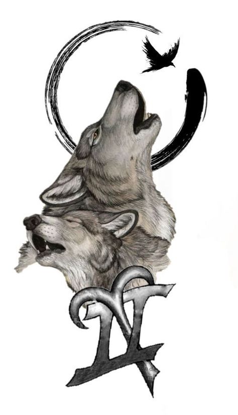 Gemini Wolf Tattoo, Gemini Aries, Wolf Tattoo, Wolves, Tattoos And Piercings, I Tattoo, Moose, Rooster, Tattoo Ideas