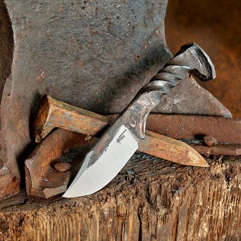 How to Forge a Knife From an Old Railroad Spike Forging Hammer, Railroad Spike Knife, Murphy Bed Hardware, Beautiful Knife, Coal Forge, Gas Forge, Faux Panels, Diy Knife, The Family Handyman