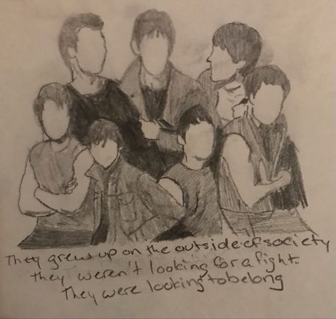 Ponyboy Curtis Drawings, The Outsiders Sketches, The Outsiders Drawings Ideas, The Outsiders Fan Art, The Outsiders Drawings, 80s Sketch, Outsider Quotes, Outsiders Wallpaper, Outsiders Aesthetic