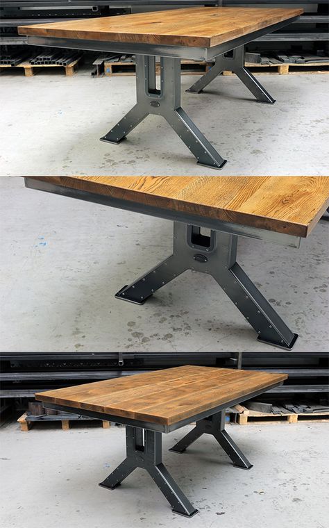 The Engineering Table (Model 2) - Beautiful vintage industrial design handcrafted with oak and steel. Bathroom Decor Modern Luxury, Bathroom Wallpaper Modern, Light Design, Industrial Workshop, Industrial Style Dining Table, Industrial Office Furniture, Classy Rooms, Industrial Lighting Design, Rustic Headboard