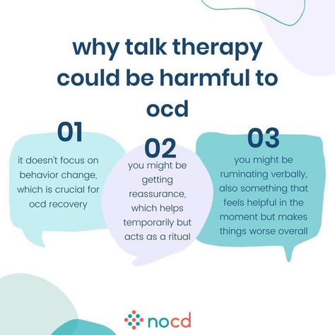 NOCD - online therapy and free app on Instagram: "Usually, when we post this, someone chimes in and says that talk therapy was helpful for them. That's great! There are exceptions to any/every rule. ⁠ ⁠ But...⁠ ⁠ By and large...⁠ ⁠ Regardless of the exceptions...⁠ ⁠ We see talk therapy being not helpful to OCD, if not outright harmful, detrimental, and counterproductive to the OCD recovery journey. ⁠ ⁠ We advocate for this and educate people about the potential risks of talk therapy for OCD be Ocd Therapy Activity, Ocd Therapy, Mental Health Counseling, Talk Therapy, Health Research, Online Therapy, Behavior Change, Self Compassion, Therapy Activities