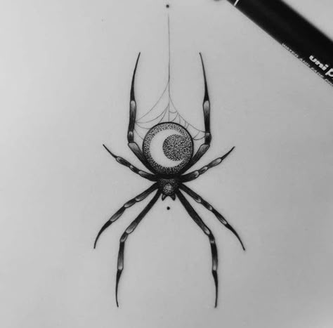 Spider With Moon Tattoo, Spider And Moon Tattoo, Spider Moon Tattoo, Moon Spider, Friday The 13th Tattoo, Flash Sheets, Black White Tattoos, Spider Tattoo, Spider Art