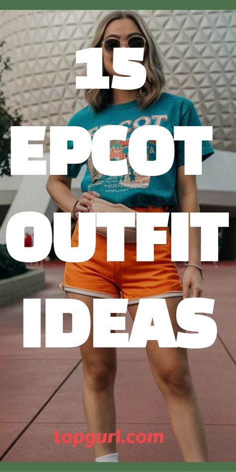 15 Epcot Outfit Ideas That’ll Make Your Disney Day Magical Disney World Outfit Themes, Outfits To Wear To Epcot, Disney Outfits Themed, Comfy Theme Park Outfit, Outfit Ideas For Epcot, Family Epcot Outfits, Epcot Food And Wine Festival Outfit, Epcot Outfit Ideas Summer, Epcot Inspired Outfits