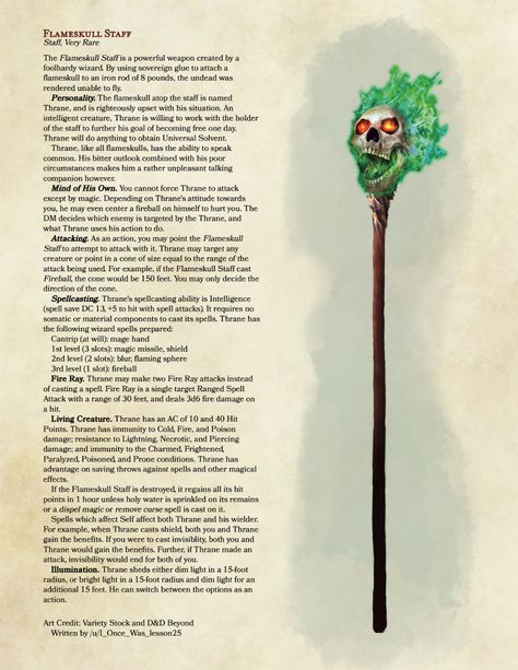 Dnd Monsters Low Level Homebrew, Dnd Monsters Low Level, Warlock Patron, Staff Magic, Dnd Wizard, Homebrew Items, Dnd Druid, Wizard Staff, Dnd Homebrew