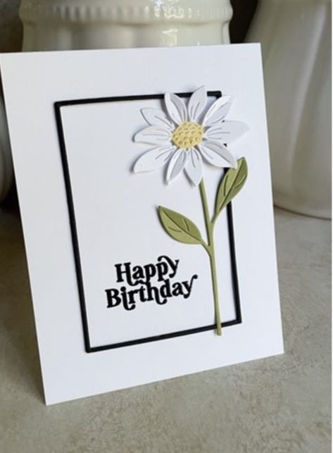 Daisy Cards, Homemade Birthday Cards, Bday Cards, Cricut Cards, Birthday Cards Diy, Handmade Birthday Cards, Simon Says Stamp, Simon Says, Card Sketches