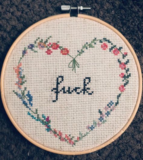 F Subversive Cross Stitch - Etsy Cross Stitch Writing, Cross Stitch Designs Modern, Cross Stitch Patterns Funny, Inappropriate Cross Stitch, Swear Word Cross Stitch, Swearing Cross Stitch, Gothic Crafts, Subversive Cross Stitches, Cross Stitch Memes