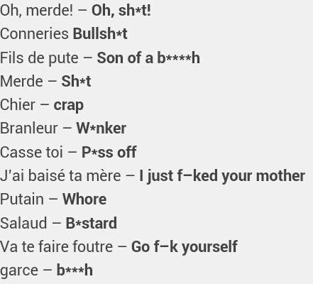 Curse In French, French Bad Words, French Cuss Words, French Curse Words, French Guys, French Vocab, Tumblr Text Posts, Words In Different Languages, Useful French Phrases