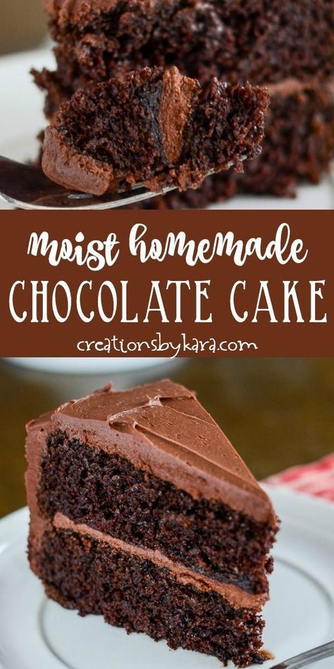 Two Layer Chocolate Cake, Chocolate Cake With Chocolate Frosting, Perfect Cake Recipe, Layer Chocolate Cake, Homemade Cake Recipes Chocolate, Chocolate Cake From Scratch, Homemade Chocolate Frosting, Cake With Chocolate Frosting, Resipi Kek