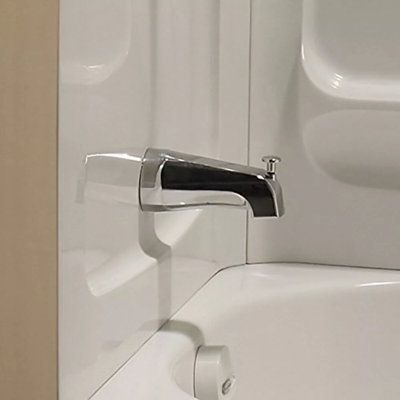 Description: Tub Spout with Diverter: Our spout lets you adjust water flow in your shower; its slip-fit connection allows for easy installation Practical Design: The polished chrome tub spout includes a front diverter lift that lets you direct water flow down into the tub or upward into the showerhead High-Quality: The bathtub spout is made with a zinc alloy that helps prevent wear and tear from repeated use Dimensions: The bathtub faucet measures 2.5 x 5.4 inches with a 5/8-inch slip diameter C