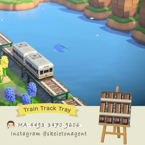 Animal Crossing Designs on Instagram: “I love this detailed train track design! For all your station and train track needs, save this to your Animal Crossing folder! And the…” Animal Crossing Designs, Track Design, Animal Crossing Guide, Animal Crossing Memes, Acnh Designs, Animal Crossing Wild World, Island Theme, Animal Crossing Villagers, Animal Crossing Pocket Camp