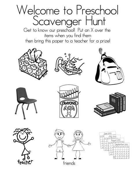 Preschool Open House FREE Printable Scavenger Hunt - Tips from a Typical Mom Preschool Open House, Free Printable Scavenger Hunt, Preschool Scavenger Hunt, Teaching Prek, Welcome To Preschool, Classroom Scavenger Hunt, Printable Scavenger Hunt, Curriculum Night, Scavenger Hunt Printable