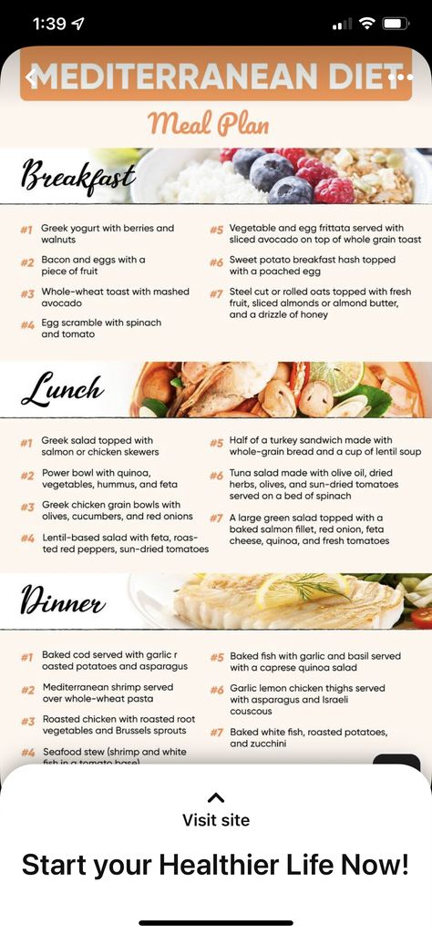 Mediterranean Diet Food List, Mediterranean Recipes Healthy, Mediterranean Diet Recipes Dinners, Med Diet, Mediterranean Diet Meal Plan, Easy Mediterranean Diet Recipes, Mediterranean Diet Plan, Dash Diet, Diet Food List