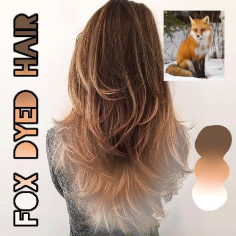 Fox Hair Styles, Fox Tips Hair Dye Brown Hair, Fox Dyed Hair Brown, Fox Colour Hair, Dyed Hair Natural, Fox Tail Hair Color, Fox Color Hair, Fox Tips Hair, Fox Dyed Hair