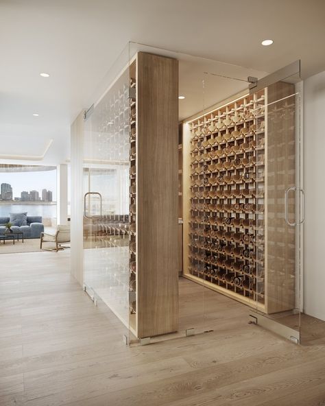 Champagne Cellar, Bar Architecture, Wine Cellar Modern, Modern Wine Cellar, Napoli Pizza, Contemporary Wine Cellar, Wine Room Design, Custom Wine Room, Glass Wine Cellar