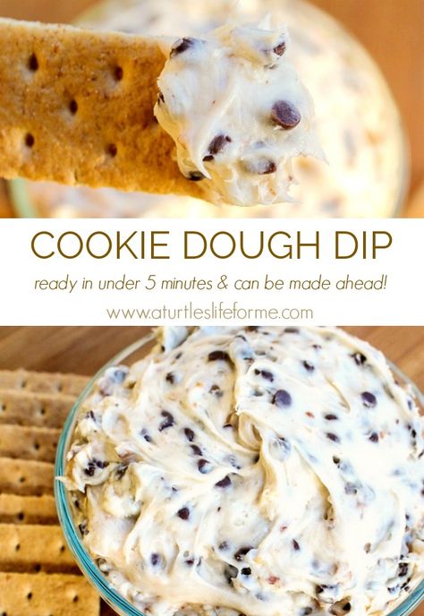 Cookie Dough Dip with toffee chips recipe - A Turtle's Life for Me Bowl Desserts, Chocolate Chip Cookie Dough Dip, Cookie Dough Dip Recipe, Party Food Menu, Super Bowl Party Food, Superbowl Desserts, Cookie Dough Dip, Nacho Bar, Bowl Party Food