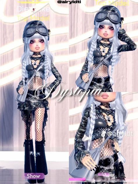 Hipster Outfits Dti, Album Cover Dti Outfit, Dress To Impress Dystopia Theme, Dystopia Dress To Impress Outfit, Dress To Impress Dystopia, Dystopia Outfit, Dystopia Fashion, Halloween Fashion Outfits, Girls Halloween Dress