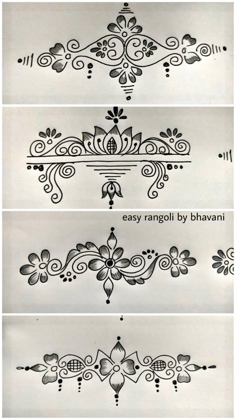 Sankranthi Muggulu Dots, Sankranthi Muggulu Indian Rangoli Designs, Simple Border Designs, Simple Art Designs, Sankranthi Muggulu, Easy Rangoli Designs Videos, Very Easy Rangoli Designs, Rangoli Designs Photos, Rangoli Designs Simple Diwali