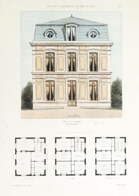 Chateau Plan, Chateau Exterior French, Chateau Floor Plans, French Chateau Windows, French Chateau Blueprints, Small Chateau, Chateau House Plans, French Chateau Dollhouse, French Chateau Homes