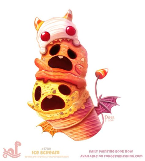 Piper Thibodeau, Tekken 2, Animal Food, Animal Puns, Posca Art, Animated Animals, Cute Food Drawings, Cute Fantasy Creatures, Food Drawings