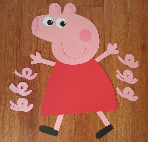 Peppa Pig Birthday Games Activities, Peppa Pig Birthday Party Activities, Peppa The Pig Birthday Party, Pin The Tail On The Pig Diy, Peppa Pig Birthday Games, Peppa Pig Birthday Activities, Peppa Pig Birthday Party Games, 2nd Birthday Games, Diy Peppa Pig Decorations