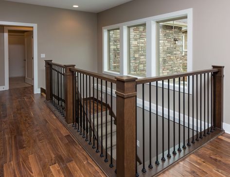 Transitional Interior Railing – Artistic Iron Works Indoor Railings, Indoor Railing, Interior Stair Railing, Interior Railings, Metal Handrails, House Staircase, Railing Ideas, Stair Railing Design, Staircase Remodel