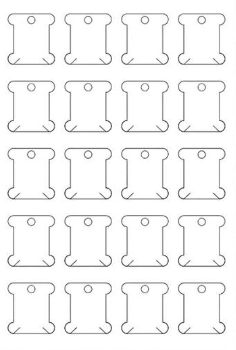 I made this floss bobbin template for my Cricut to store my embroidery floss skeins. I used heavy cardstock. Here is the template, if you right click the pic you can save it. When you insert the image into your design space make sure the paper is sized for 8.5x11 (or as close to that without going over) and they will come out perfect size Weeding! I strung them on a caribiner clip for easy access. The one on theleft is mine and the one on the right is a store bought one Floss Bobbins Printable, Embroidery Floss Bobbins Diy, Diy Floss Bobbins, Diy Embroidery Floss Organizer, Embroidery Floss Storage, Diy Embroidery Thread, Embroidery Floss Crafts, Circuit Maker, Embroidery Bobbins