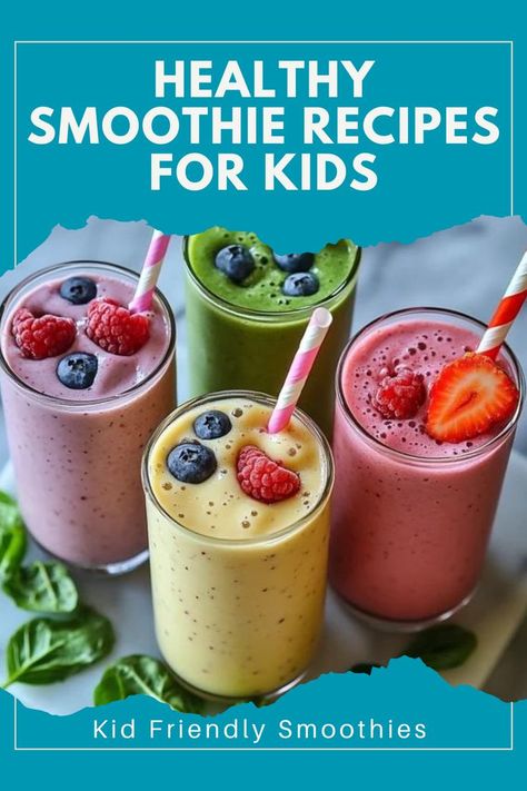 Give your kids a healthy boost with these delicious smoothie recipes! Perfect for breakfast or an afternoon snack. 🍓 #HealthySmoothies #KidsSnacks #SmoothieIdeas #FunAndHealthy Kid Friendly Smoothies, Best Breakfast Smoothies, Easy Healthy Smoothie Recipes, Nutrition For Kids, Nutritious Smoothie Recipes, Smoothie Recipes For Kids, Veggie Smoothies, Delicious Smoothie Recipes, Easy Healthy Smoothies