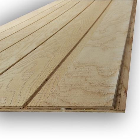 Douglas Fir Siding Natural Wood T1-11 Untreated Wood Siding Panel (Common: 0.594-in x 48-in x 96-in; Actual: 0.563-in x 47.87-in x 95.87-in) Wood Panel Siding, Wood Siding Exterior, Plywood Interior, Siding Options, Plywood Siding, Vertical Siding, Coastal Contemporary, Cedar Siding, Plywood Panels