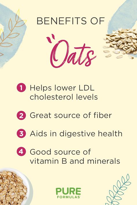 Oats can be eaten alone or used for baking. Either way, oats fuel your body with heart-healthy fiber. How do you like your oats? Learn more about the benefits of oats here: like2buy.curalate.com/pureformulas. #PureFormulas #Oats #HealthBenefits These statements have not been evaluated by the Food and Drug Administration (FDA). These products are not meant to diagnose‚ treat or cure any disease or medical condition. Benefits Of Oats, Lowering Ldl, Lower Ldl Cholesterol, Healthy Fiber, Wild Oats, Oat Fiber, Food Benefits, Eating Alone, Oatmeal Bars