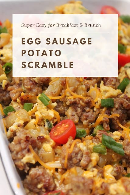 Egg Sausage Potato Casserole, Cafe Lunch Ideas, Pork Sausage Recipes Dinner, Special Breakfast Ideas, Potato Scramble, Potato Egg Bake, Breakfast Baked Potatoes, Potato And Egg Breakfast, Sausage Potato Casserole