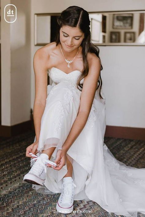 Wedding Dress With Converse, Modest Wedding Dresses Ball Gown, Converse Ideas, Bride Converse, Fullerton Arboretum, Bride Sneakers, Dress With Converse, Wedding Converse, White Wedding Dress