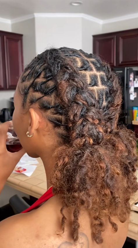 Dread Hairstyles Braids, Loc Top Knot, Short Locs Hairstyles Barrel Twist, Locs And Turbans, Real Locs With Curly Ends, Retwist Locs Style Ponytail, Locs With Rubber Bands, Loc Styles Woman, Cute Hairstyles For Locs Short