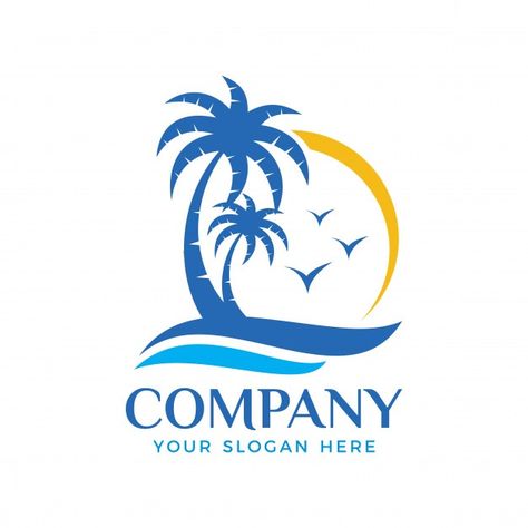 Resort Logo Design Ideas, Beach Logo Design, Resort Logo Design, Florida Logo, Tropical Logo, Logo Rond, Logo Tree, Palm Tree Logo, Palm Logo