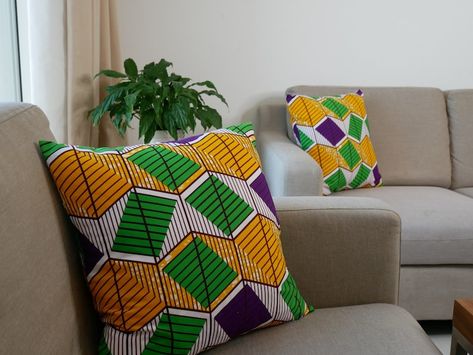 African Print Pillows, African Pillow, African Home, African Home Decor, Printed Cushion Covers, Print Pillow, Printed Cushions, Arab Emirates, Printed Pillow