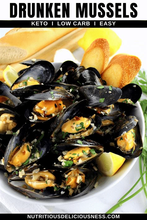 Drunken Mussels Recipe, Drunken Mussels, Keto Beginner, Roasted Veggies In Oven, Dinner Seafood, Healthy Whole Food Recipes, Steamed Mussels, Mussels Recipe, Meal Plan Recipes