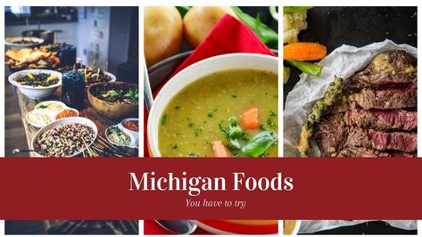 10 Delicious Michigan Foods and Recipes You Have to Try • Thumbwind Green Olive Salad, Senate Bean Soup, Coney Island Hot Dog, Detroit Food, Great Lakes Michigan, Michigan Food, Foods To Try, Olive Salad, Kettle Chips