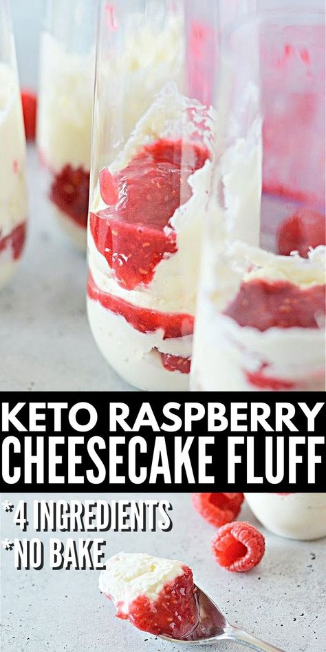 Keto Fluff Dessert Cream Cheese, Keto Fluff, Keto Cheesecake Fluff, Cheesecake Fluff Keto, Keto Raspberry Desserts, Keto Cherry Cheesecake Fluff, Keto Raspberry Cheesecake, Rasberry Desserts Keto, Raspberry Desserts