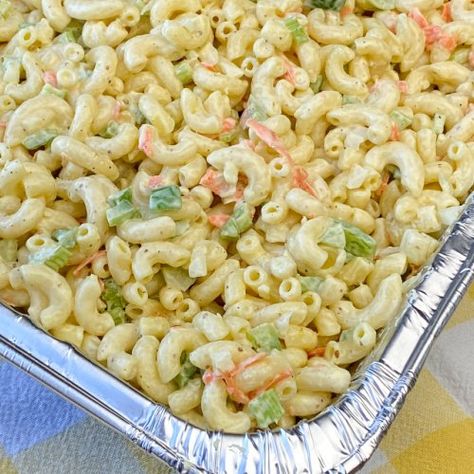 Macaroni Salad for a Crowd Pasta Salad For A Crowd, Recipe For Mac And Cheese, Salad For A Crowd, Colorful Pasta, Large Crock, Bbq Party Food, Easy Macaroni Salad, Slow Cooker Casserole, Best Macaroni Salad