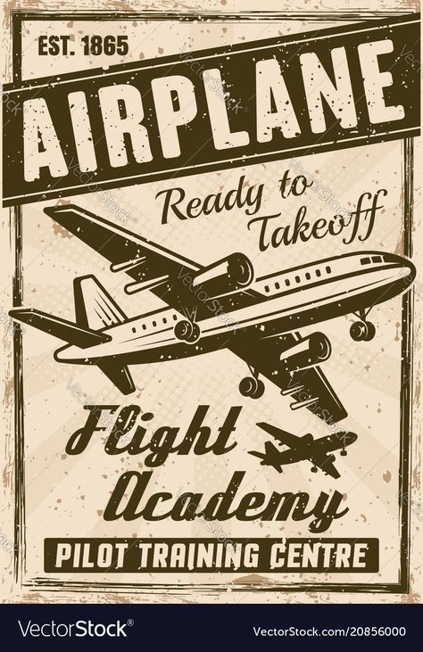 Fighter Planes Art, Airplane Illustration, Airplane Poster, Airplane Theme, Vintage Text, Vintage Advertising Posters, Vintage Airplanes, Images Vintage, Grunge Textures