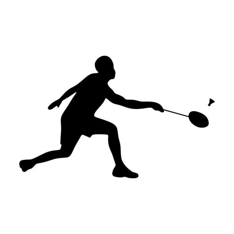 Badminton Silhouette, Sports Clipart, Free Vectors, Badminton, Images Photos, Vector Art, Anime Guys, White Background, Vector Free